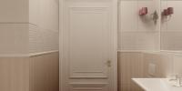 Дизайн интерьера. Ванная комната, ракурс №1. 3-D визуализация.
