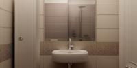 Дизайн интерьера. Ванная комната, ракурс №4. 3-D визуализация.