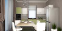 Дизайн интерьера. 3-D визуализация. Кухня